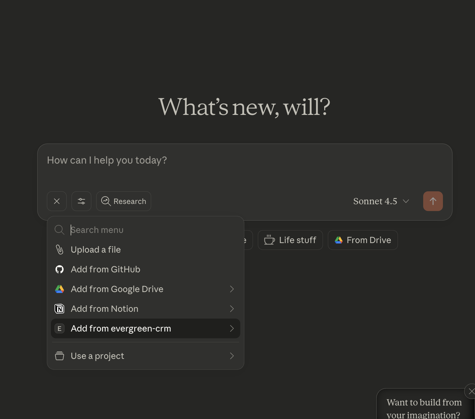 MCP prompts available in Claude Desktop